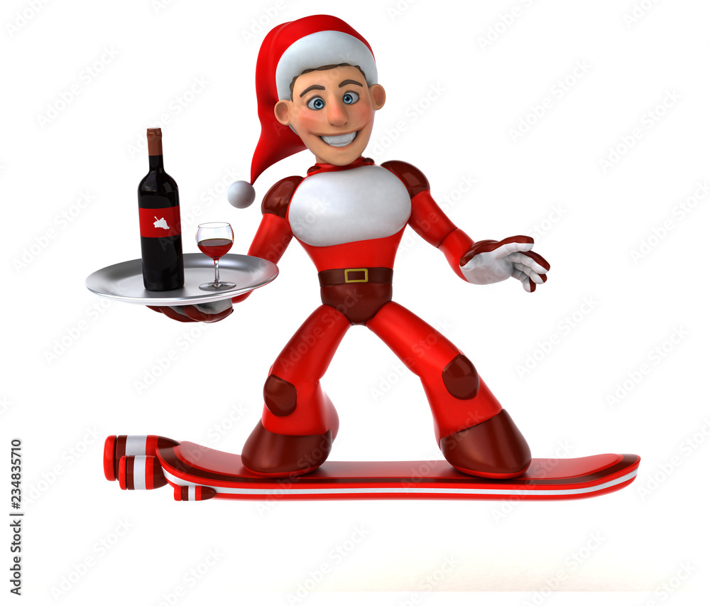 Fun Super Santa Claus - 3D Illustration Fun Super Santa Claus - 3D Illustration