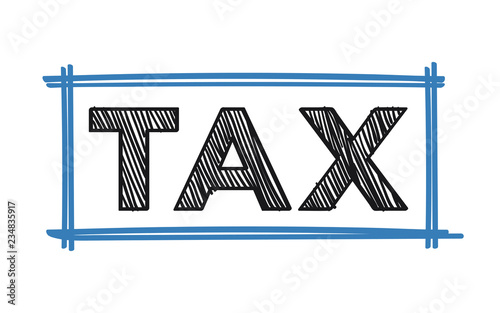 The word tax typography illustration