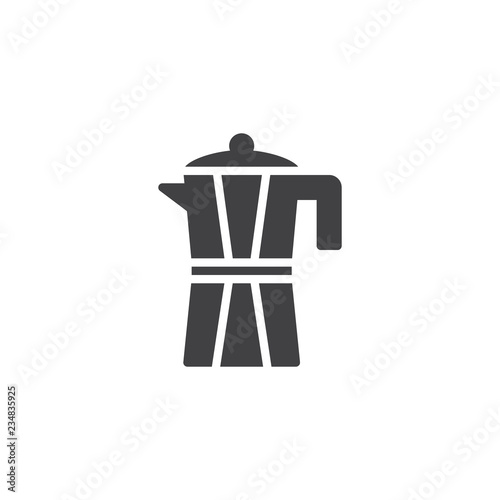 Coffee pot vector icon. filled flat sign for mobile concept and web design. Geyser Coffee Maker solid icon. Symbol, logo illustration. Pixel perfect vector graphics