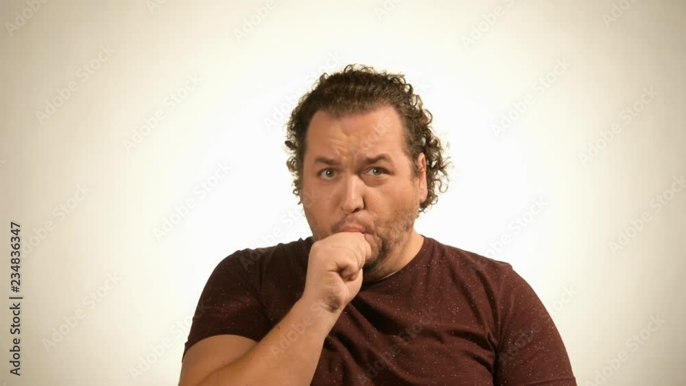 Funny fat man and candy Funny fat man and candy