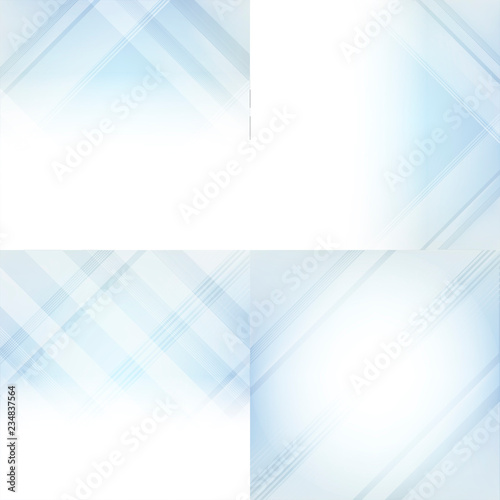 Blue and white gradient abstract background set