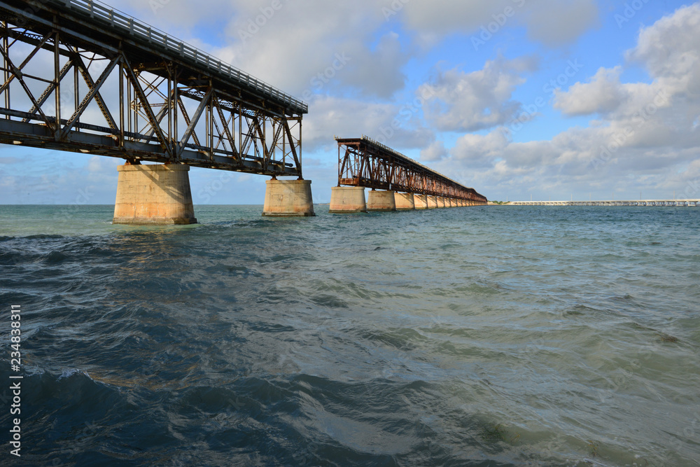 The old railway bridge at Bahia Honda at the Florida keys.