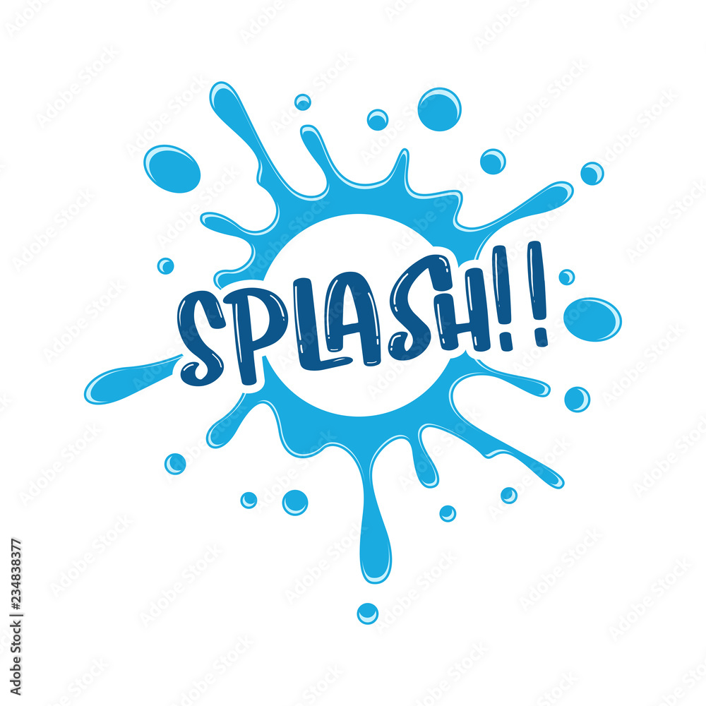 Water Splash Blue Color Fresh Element template splatter liquid illustration vector	