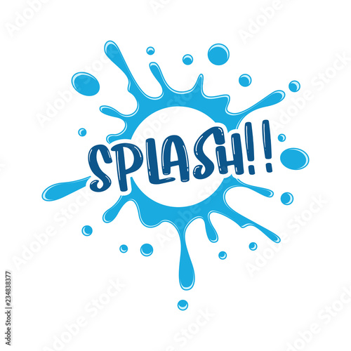 Water Splash Blue Color Fresh Element template splatter liquid illustration vector	