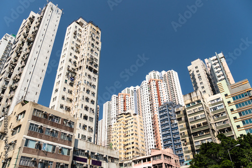 Apartment towers in the very densly populated city of Aberdeen in Hong Kong island in Hong Kong SAR, China. photo