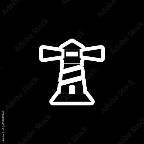 Lighthouse logo, Light house icon on dark background