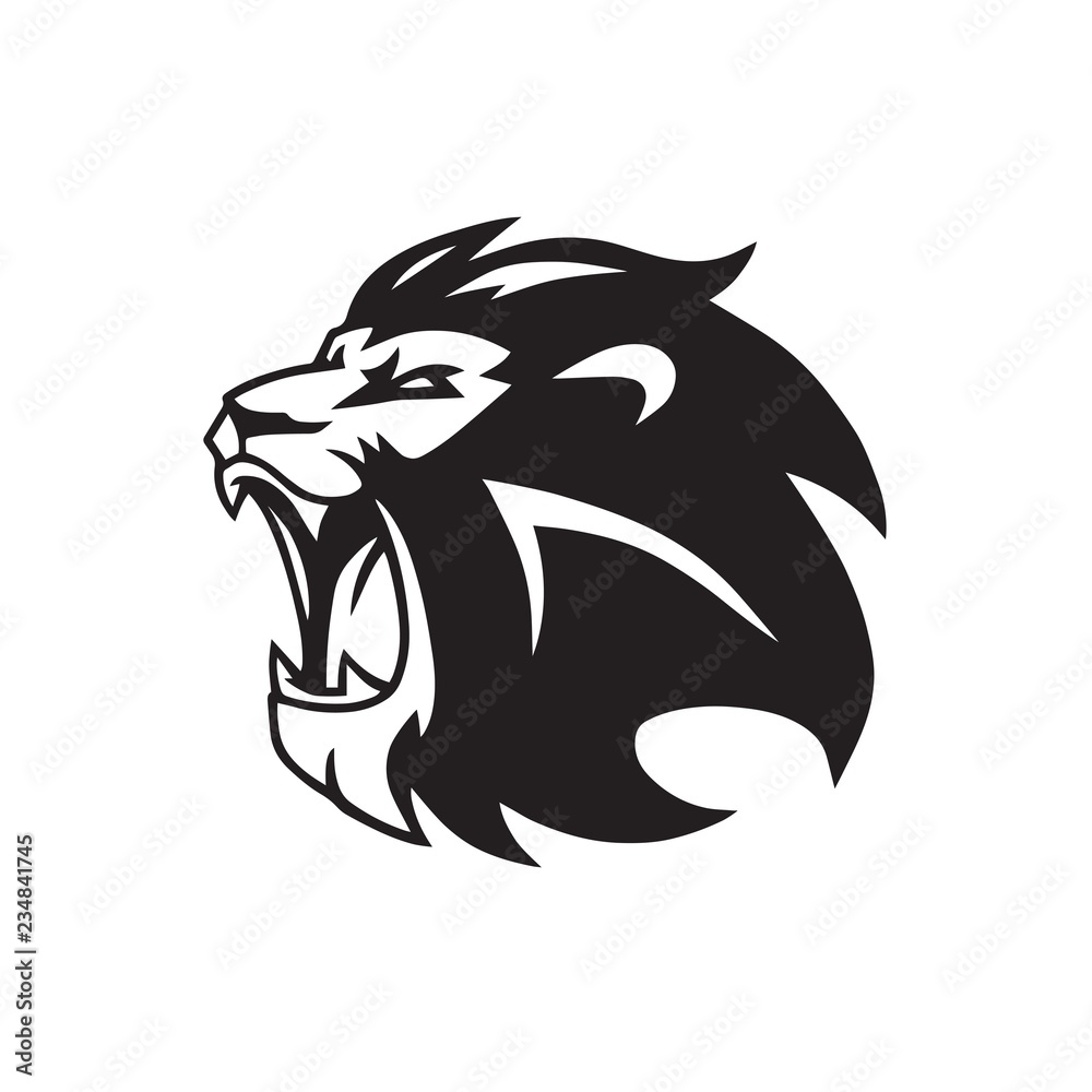 Roaring Lion Head Logo Mascot Vector Icon Stock Vector | Adobe Stock