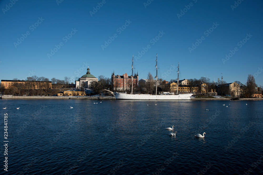  A full-rigger, at Skeppsholmen island in Stockholm