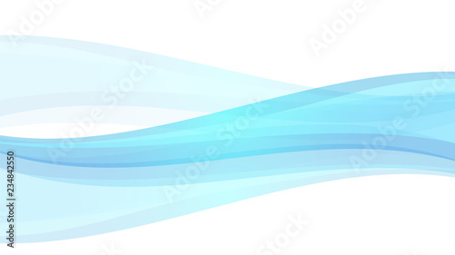 The Abstract vector image Blue wave on white background.
