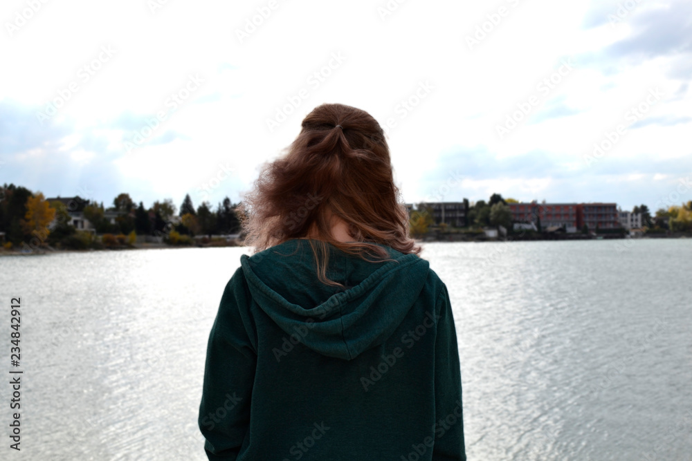 woman looking at the sea woman looking at the sea