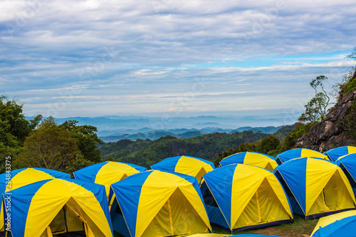 Camping Doi samer dao at Sri Nan National Park from Nan Province, Thailand. photo
