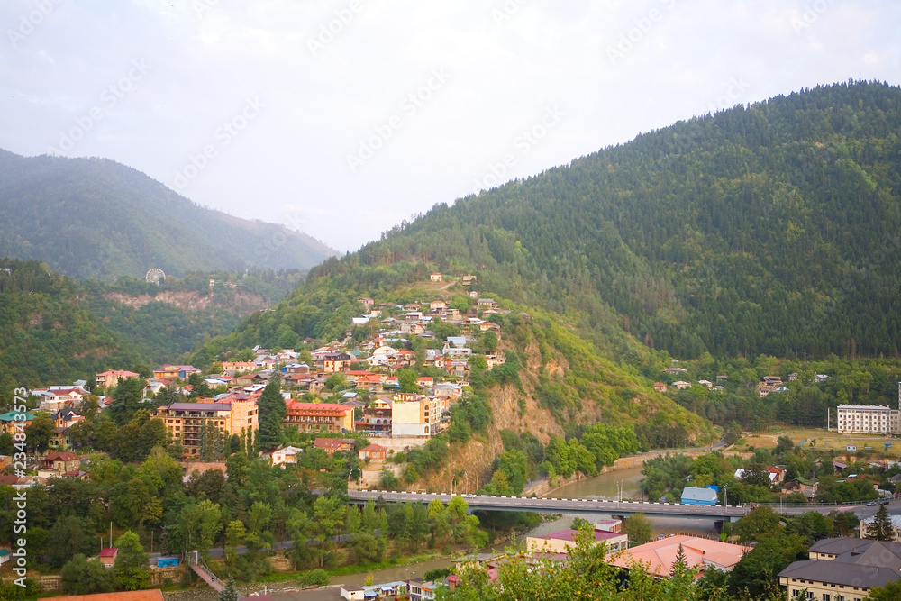 View of the city of Borjomi from above.