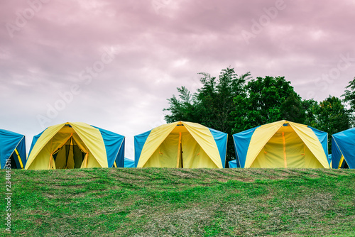 Camping Doi samer dao at Sri Nan National Park from Nan Province, Thailand.