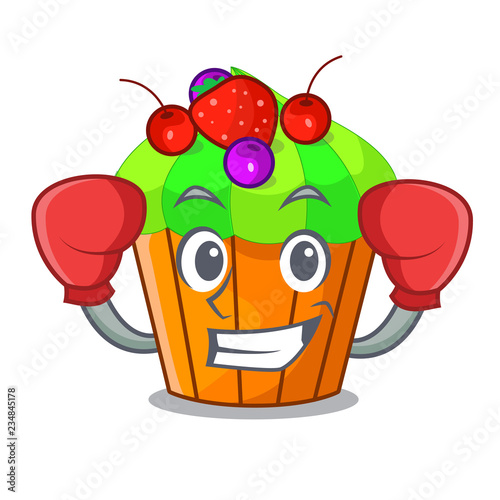 Boxing cupcake shape cartoon the delicious one