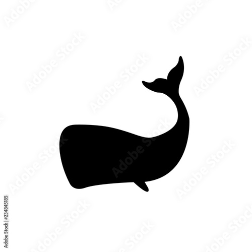 Whale icon, logo, on a white background