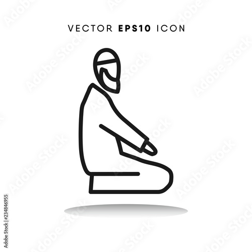 Namaz islamic prayer vector icon