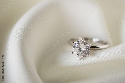 Jewelry wedding diamond ring close up