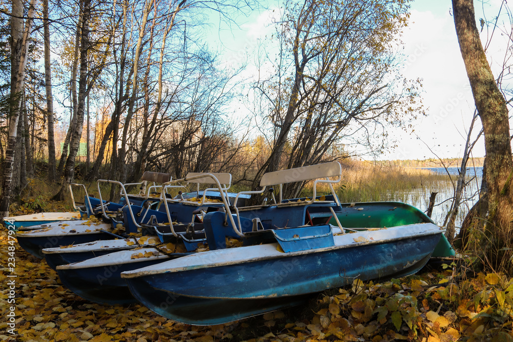 Obraz premium Late autumn. No more funny walks... End of navigation.