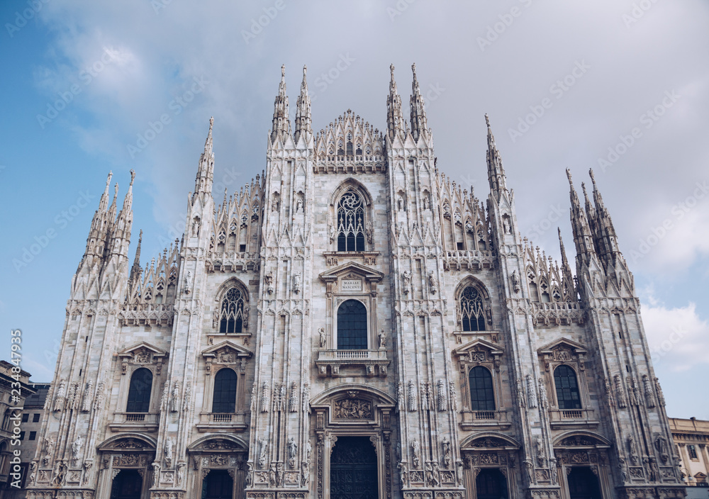 Milan Cathedral church - italy lombardy - cloudy day.