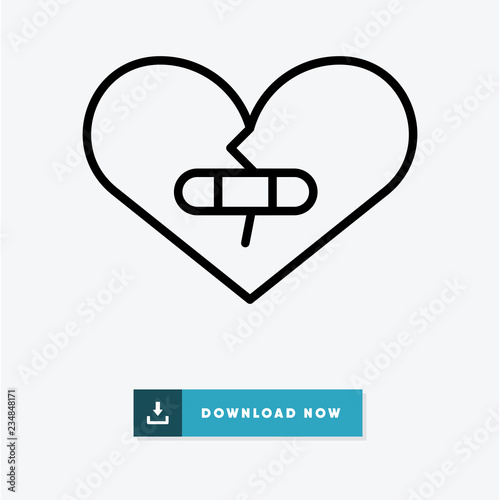 Free Download Broken heart vector icon - GFXLoad