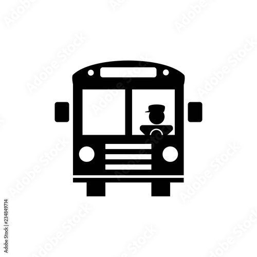 School bus with chauffeur icon