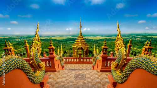 Wat Prathat Doi Prachan on blue sky background, Lampang Thailand NOV 18 2018