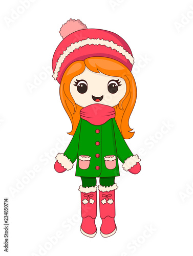 Little girl dressed in a coat