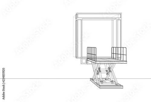 Dock leveler concept. Vector