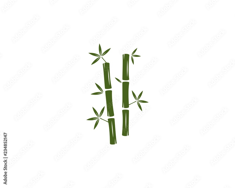 Naklejka premium Bamboo logo vector icon illustration design 
