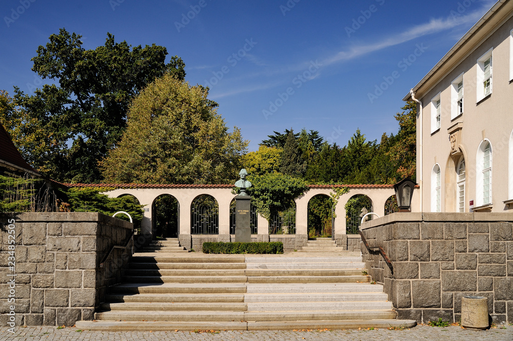 Fototapeta premium Europa, Deutschland, Sachsen, Landkreis Bautzen, Kamenz, Museum Lessinghaus, Lessingmuseum, Lessing Büste