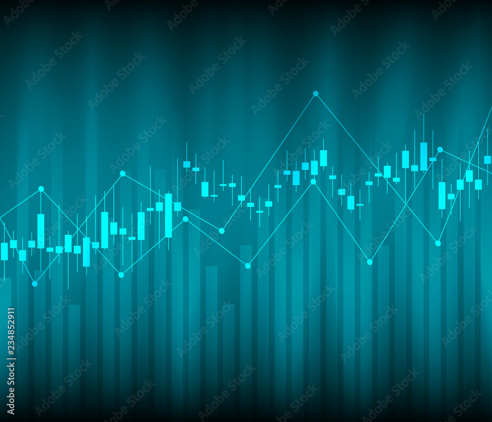 Stock market data.Abstract background with graph chart finance. Stock market and exchange. Business concept. Vector illustration
