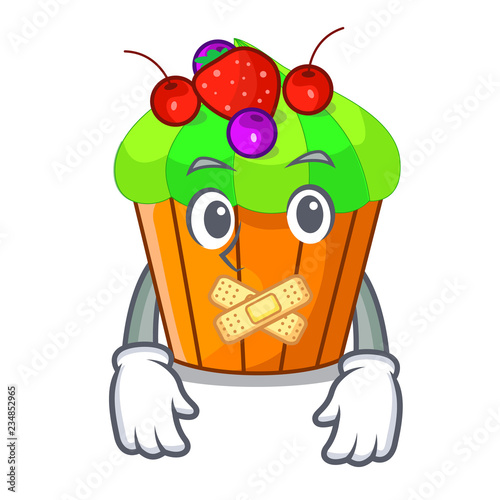 Silent tasty lemon capcake with cartoon funny