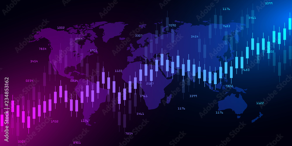 Stock market data.Abstract background with graph chart finance. Stock market and exchange. Business concept. Vector illustration
