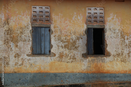 old vintage retro weathered wooden window photo