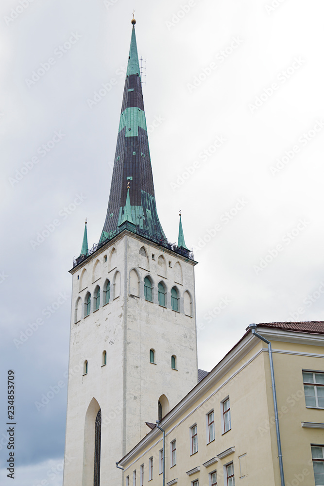 Obraz premium Saint Olafs Church in Tallinn, Estonia