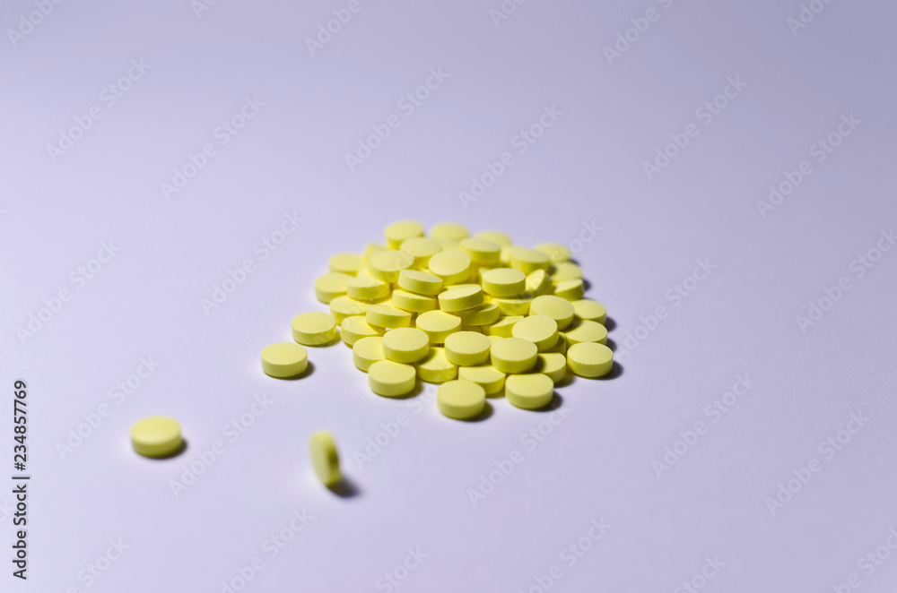 Yellow pills, a bunch of pills Yellow pills, a bunch of pills