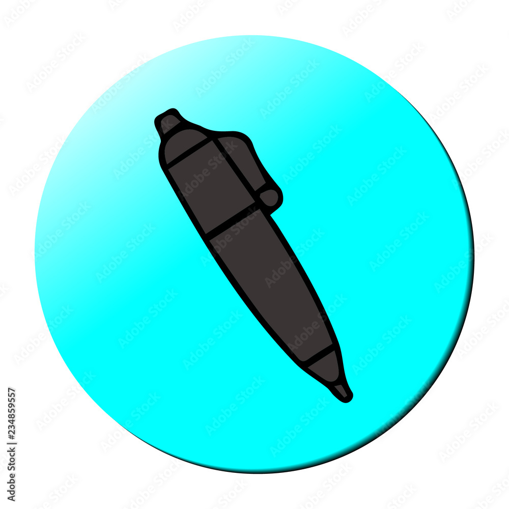 Vector Flat Luxury Ball-point Black Pen on White Background Vector Flat Luxury Ball-point Black Pen on White Background