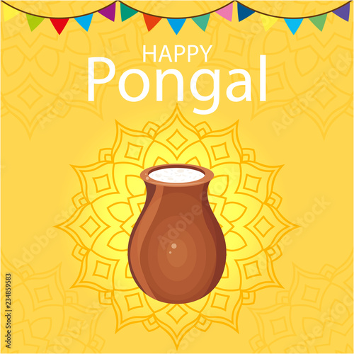 Wallpaper Mural Happy Pongal Festival Background Template Vector Illustration Torontodigital.ca