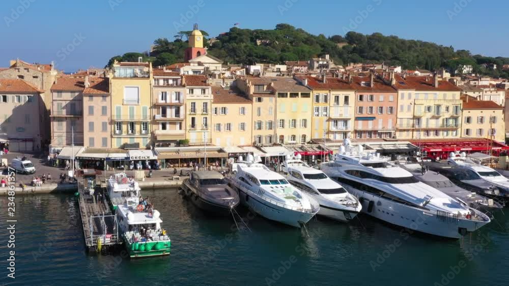 France, Aerial view of St Tropez Harbor France, Aerial view of St Tropez Harbor