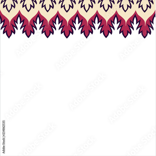 Boho Flames Seamless Horizontal Border