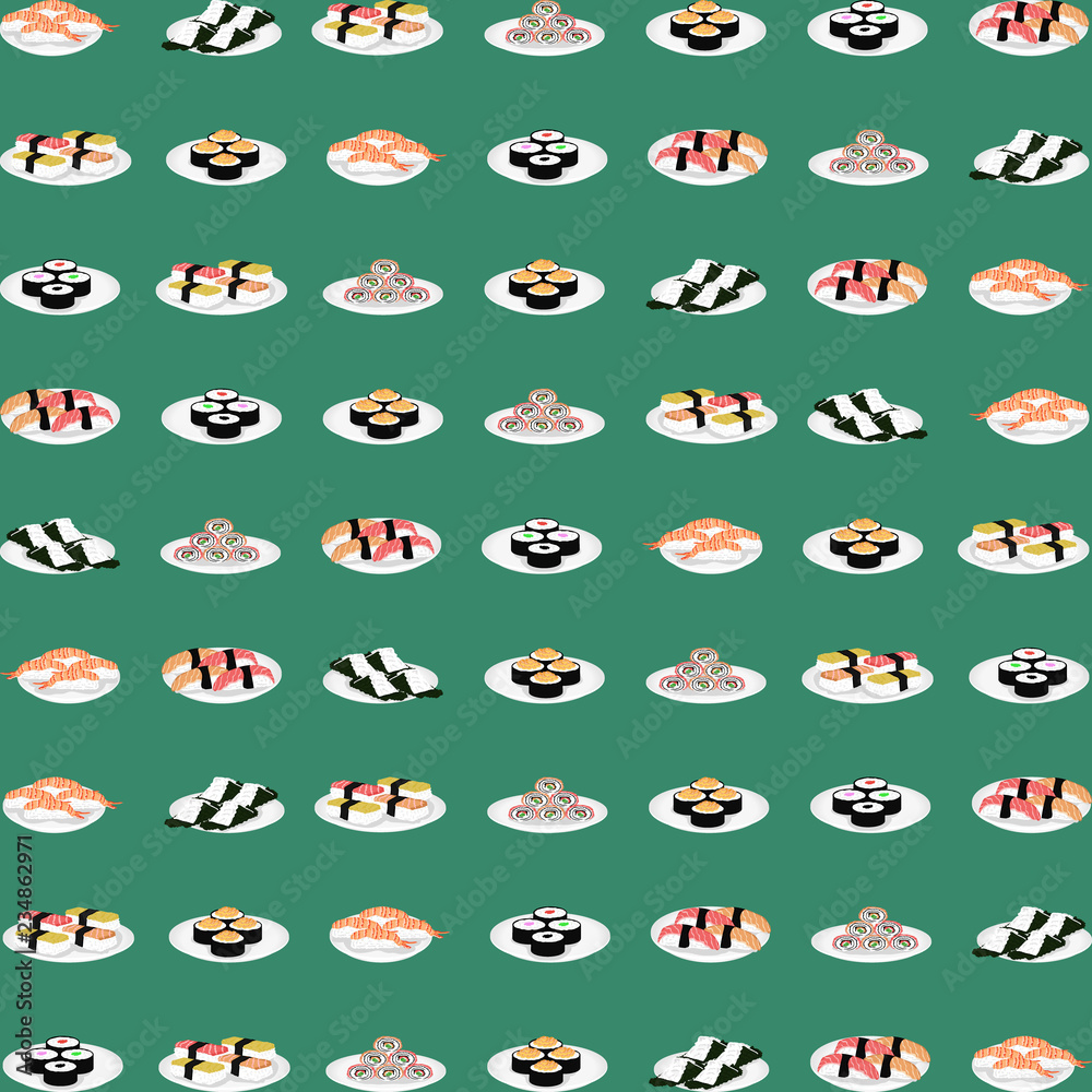 pattern sushi is a japanese dish of specially prepared vinegared rice vector illustration eps10 pattern sushi is a japanese dish of specially prepared vinegared rice vector illustration eps10