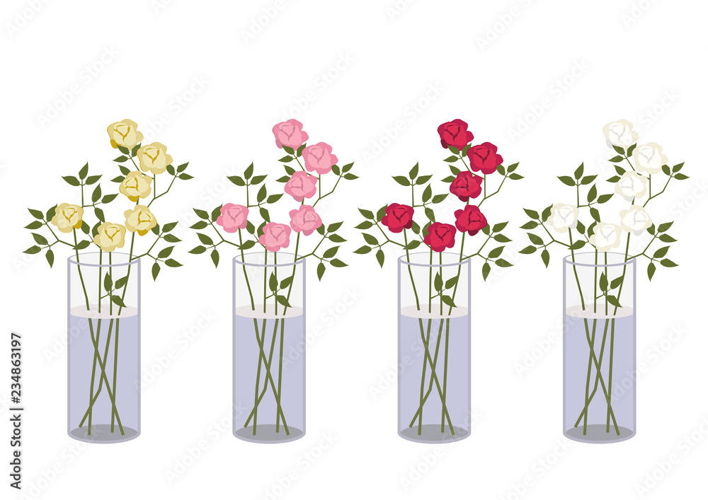 バラの花のクリップアート バラの花のデザイン素材 赤いバラのプレゼントのイラスト バラの花のブーケ Stock Vector Adobe Stock