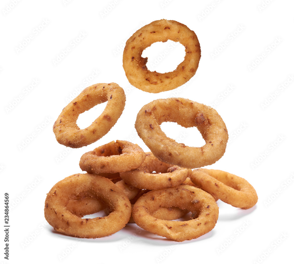 onion rings isolated on white
