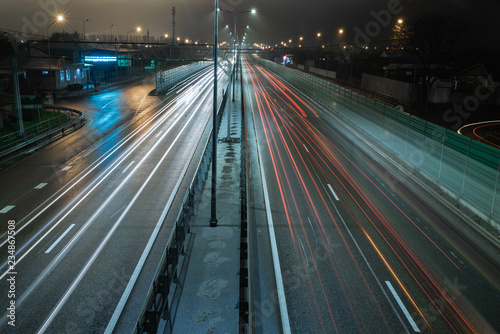 Traffic on the night highway © Антон Фрунзе