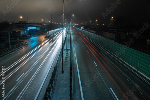 Traffic on the night highway