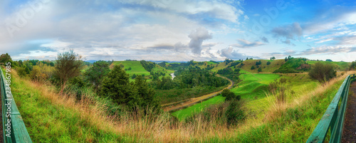 Bilde på lerret Panoramic view from the Piriaka lookout on SH4