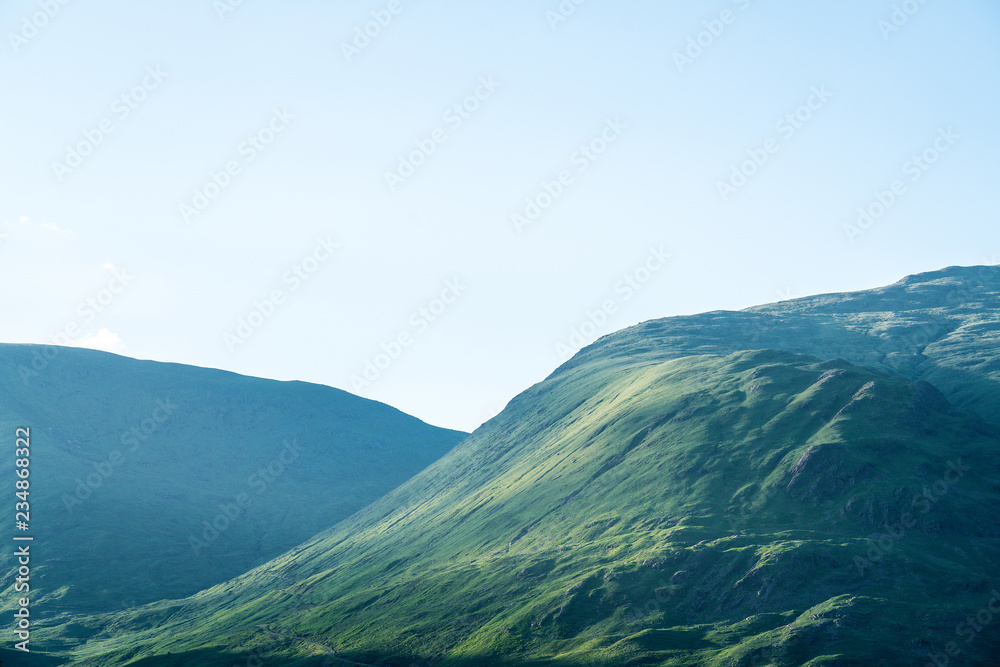 Green hilly landscapes, Scotland, UK