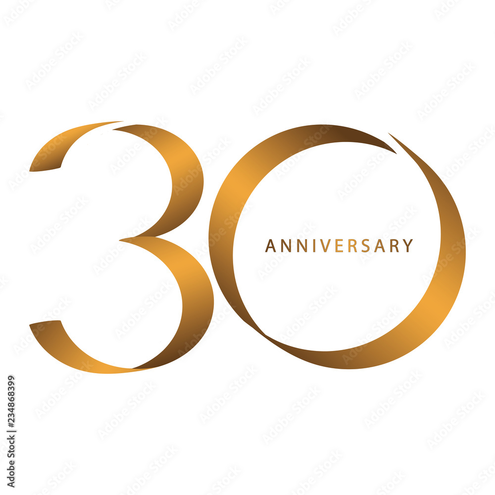 Handwriting, Celebrating, anniversary of number 30th year anniversary, birthday. Luxury duo tone gold brown for invitation card, backdrop, label, logo , advertising or stationary Handwriting, Celebrating, anniversary of number 30th year anniversary, birthday. Luxury duo tone gold brown for invitation card, backdrop, label, logo , advertising or stationary