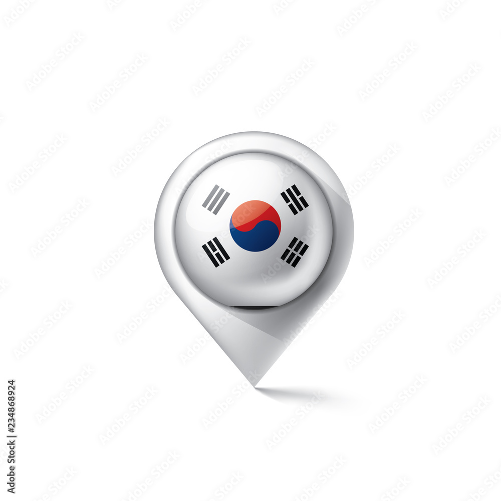 South Korean flag, vector illustration on a white background South Korean flag, vector illustration on a white background