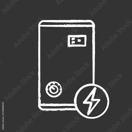 Electric heating boiler chalk icon